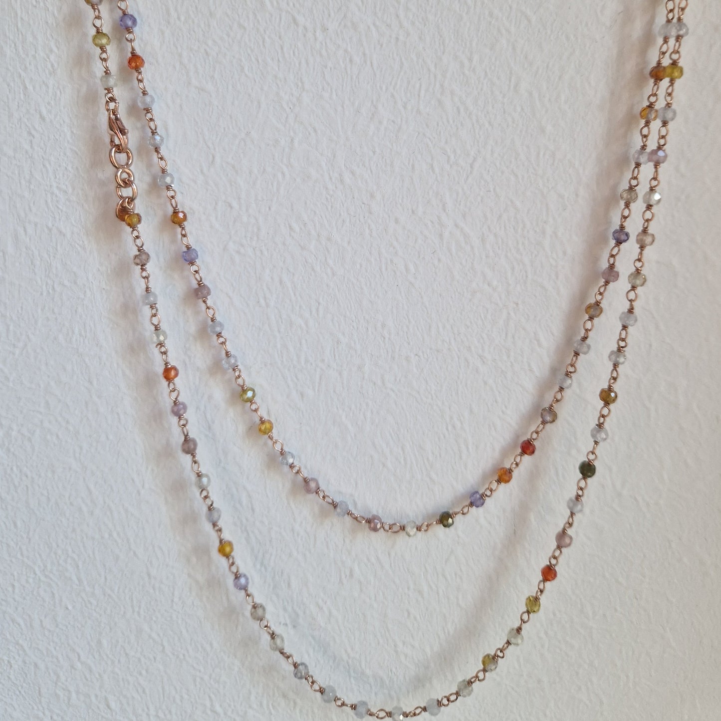 Collana Lunga Stile Rosario Arlecchino, in Argento s925