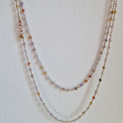 Collana Lunga Stile Rosario Arlecchino, in Argento s925