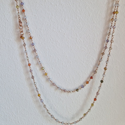 Collana Lunga Stile Rosario Arlecchino, in Argento s925