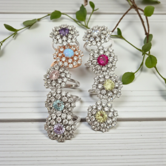 Anello Margherita COLOR, Produzione ESCLUSIVA, Argento 925
