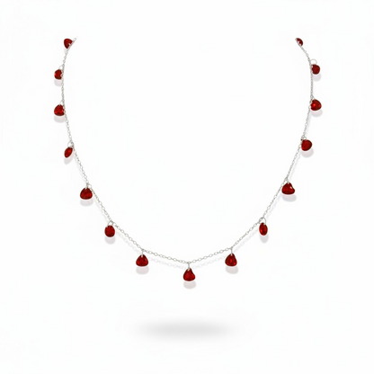 Multi-Pendant Zircon Heart Necklace, S925 Silver