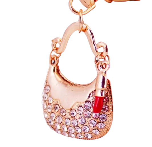 Portachiavi e Ciondolo Per Borsa, Borsetta con Rossetto