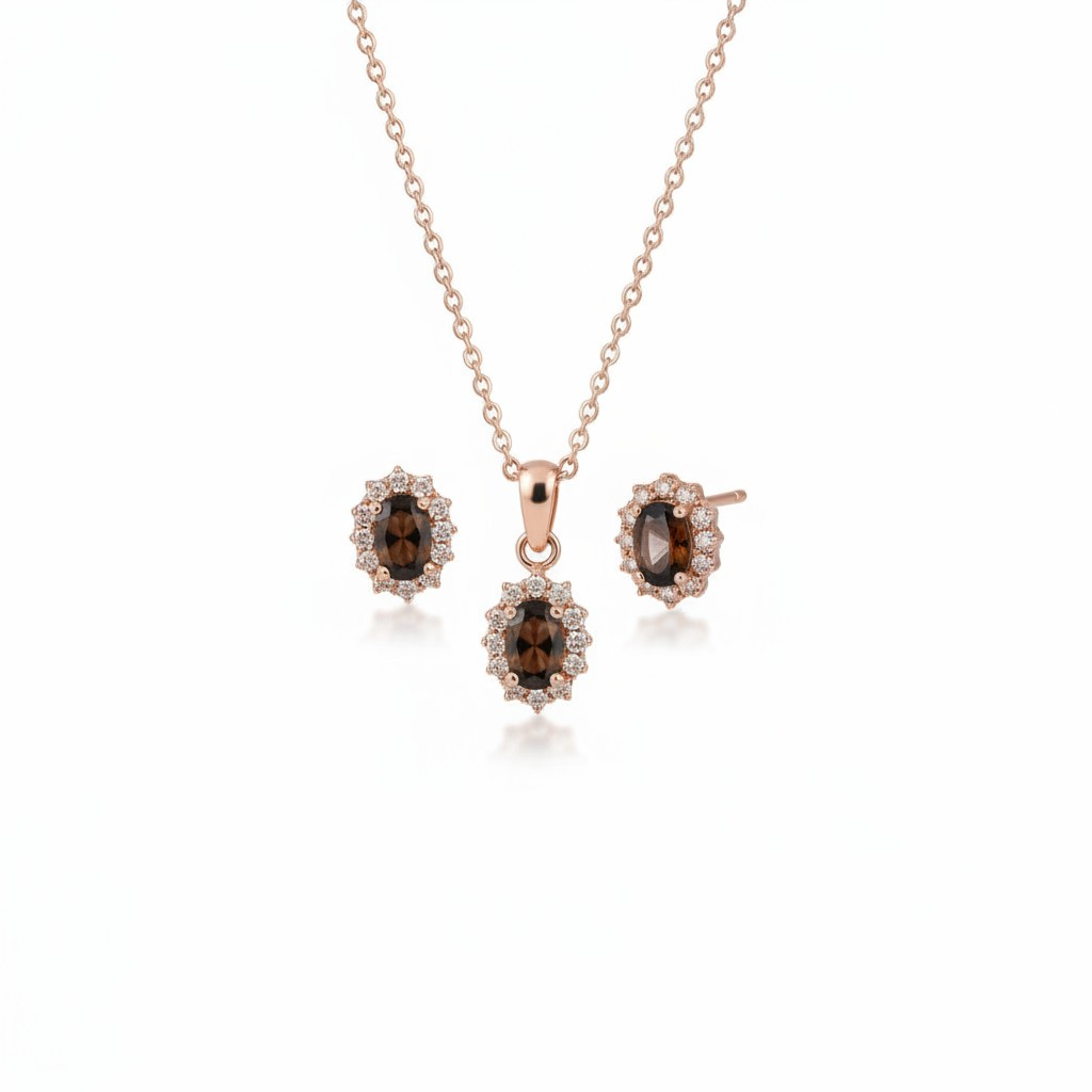 SET Micro kate Brown/Champagne, Argento S925