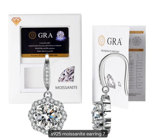 Orecchini esagono con MOISSANITE, in Argento S925