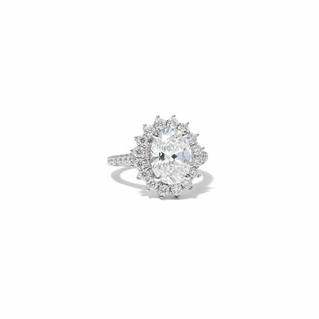 Anello BIG GATE in MOISSANITE USA, in Argento S925