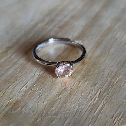 Anello Solitatio 6mm base SILVER Produzione Propria, in ARGENTO S925