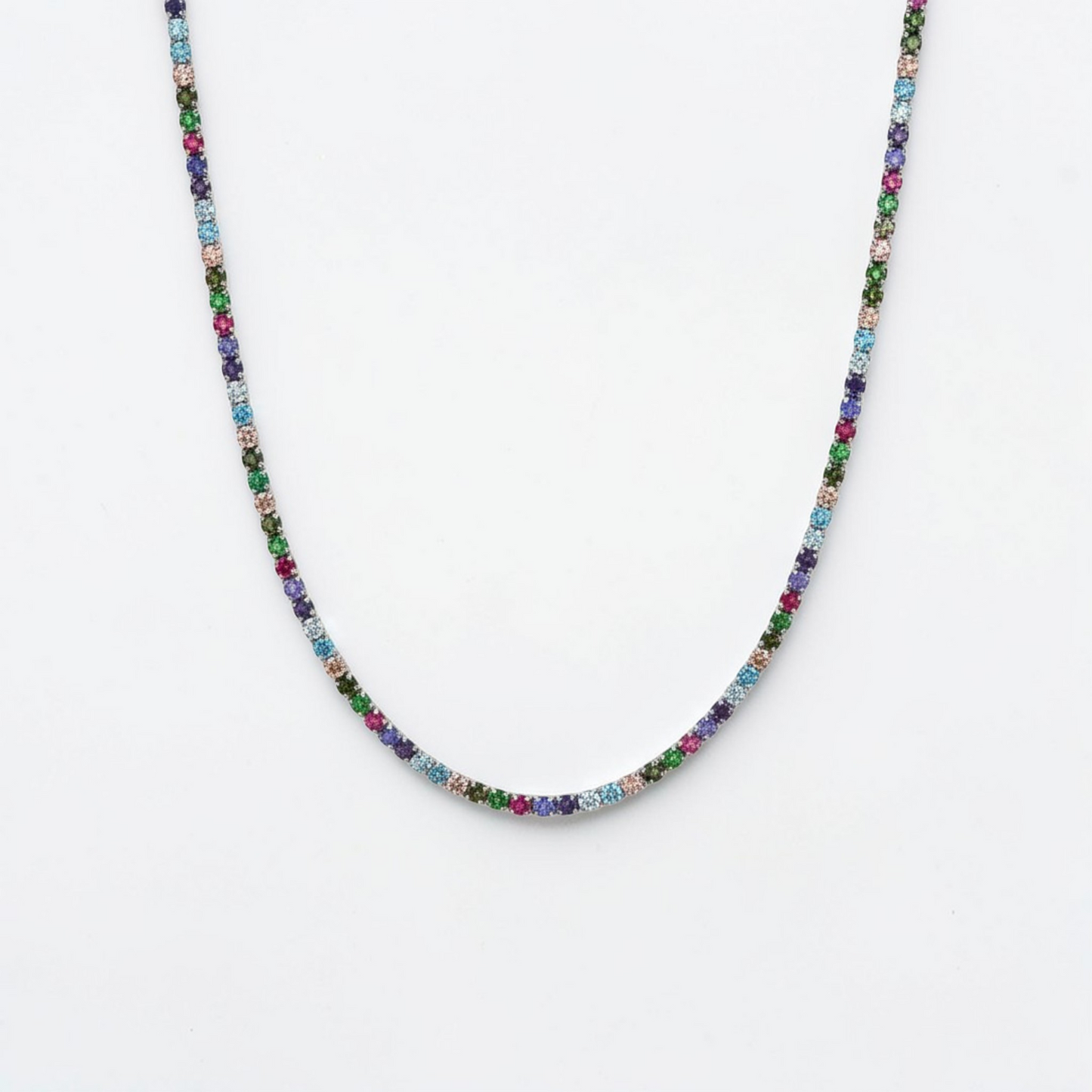 BURNISHED BLACK Tennis Necklace, 3mm ADJUSTABLE, 925 Silver with Zirconia 