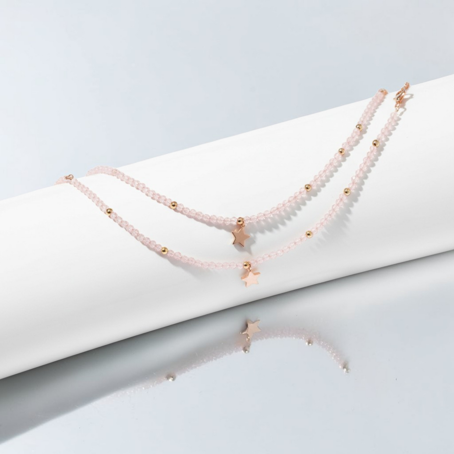 Rose Zirconia and Silver Bracelets, Alexandra'sColors model