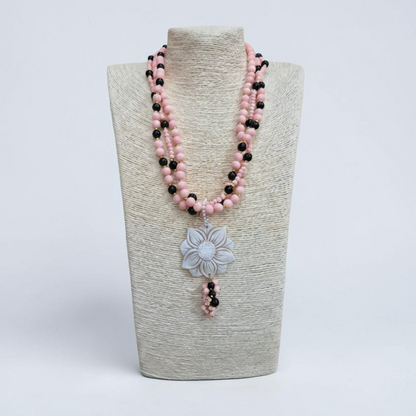 Long Necklace with Multicolor Sapphire Stones, S925 Silver and Gold