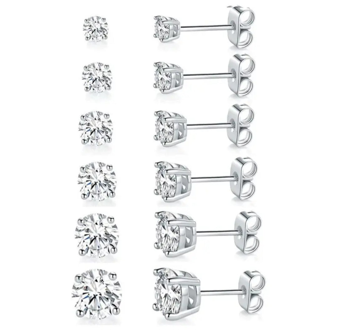 Orecchini Punto Luce  -  in Argento S925 e Zirconi BIANCHI