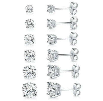 Orecchini Punto Luce  -  in Argento S925 e Zirconi BIANCHI