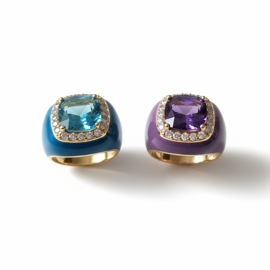 925 Silver Chevalier Ring with Square Zircon