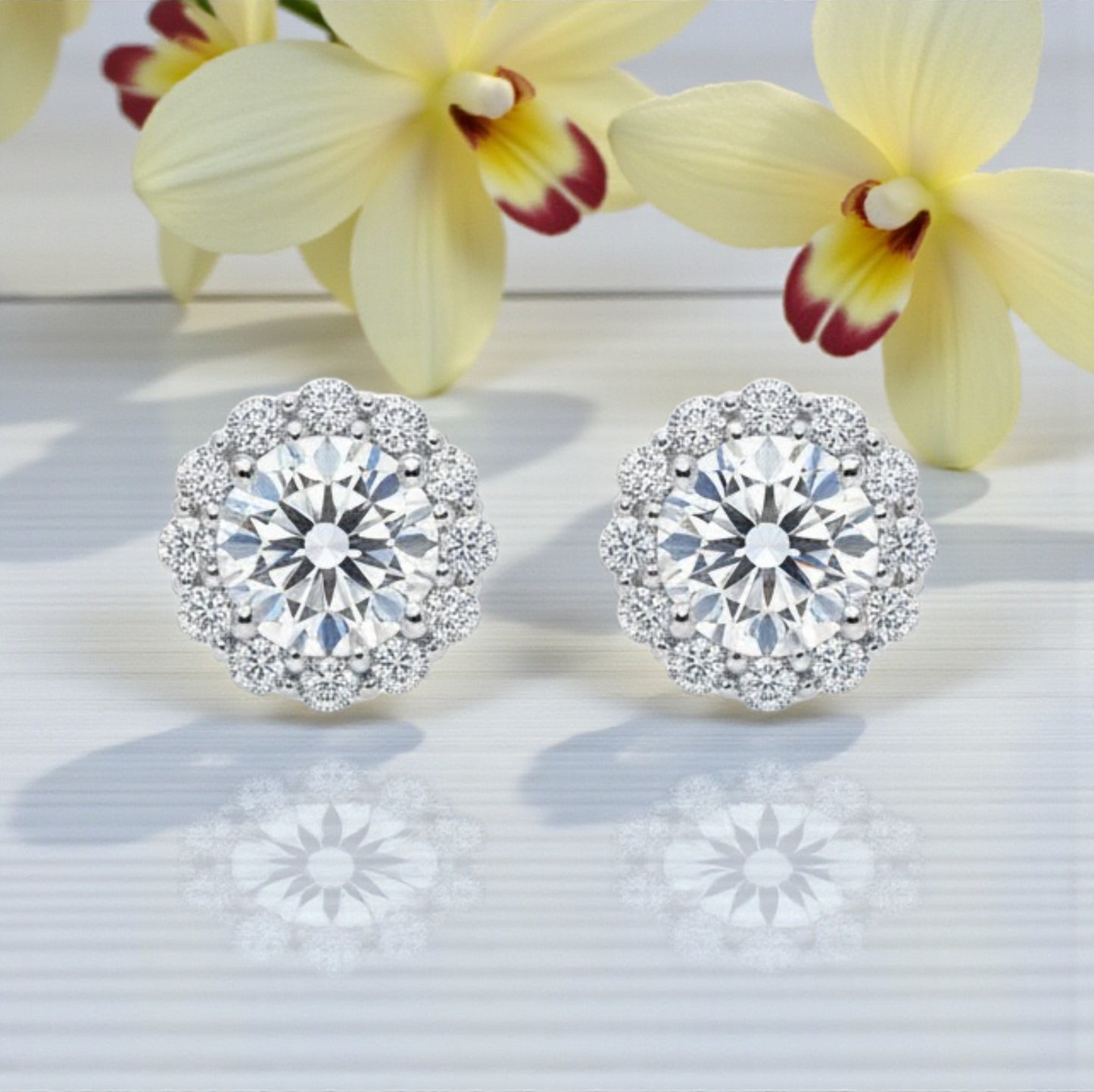 Orecchini Kate Tondo con MOISSANITE, in Argento S925