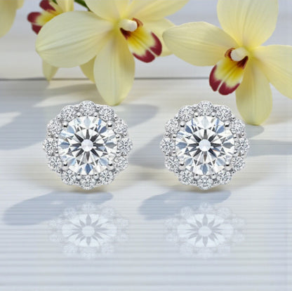 Orecchini Kate Tondo con MOISSANITE, in Argento S925