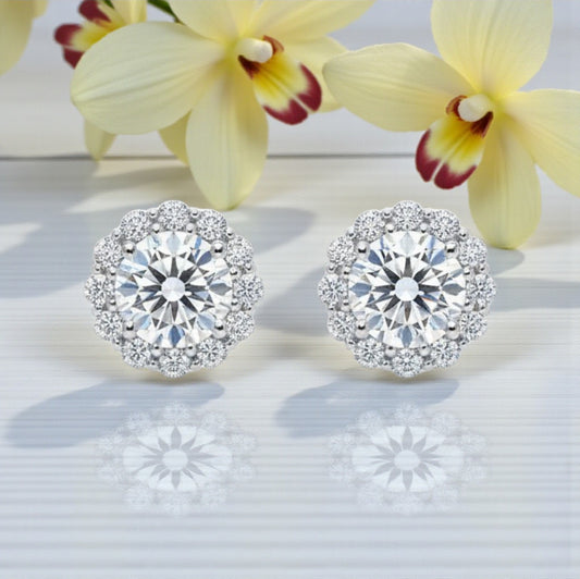 Orecchini Kate Tondo con MOISSANITE, in Argento S925