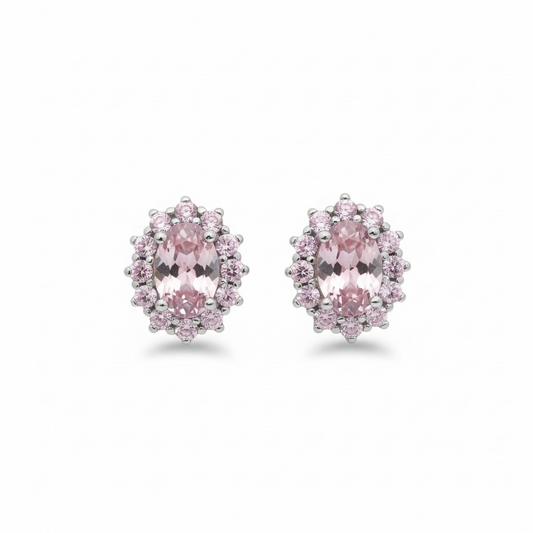 Orecchini Micro Kate Rosa Rodolite, Argento S925