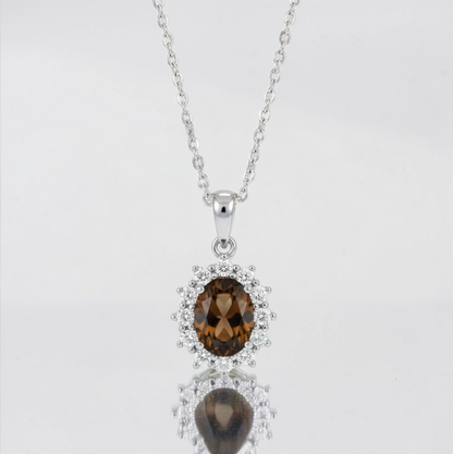 Collana Kate Brown o Vino Zirconia 5A, Argento s925 ESCLUSIVA