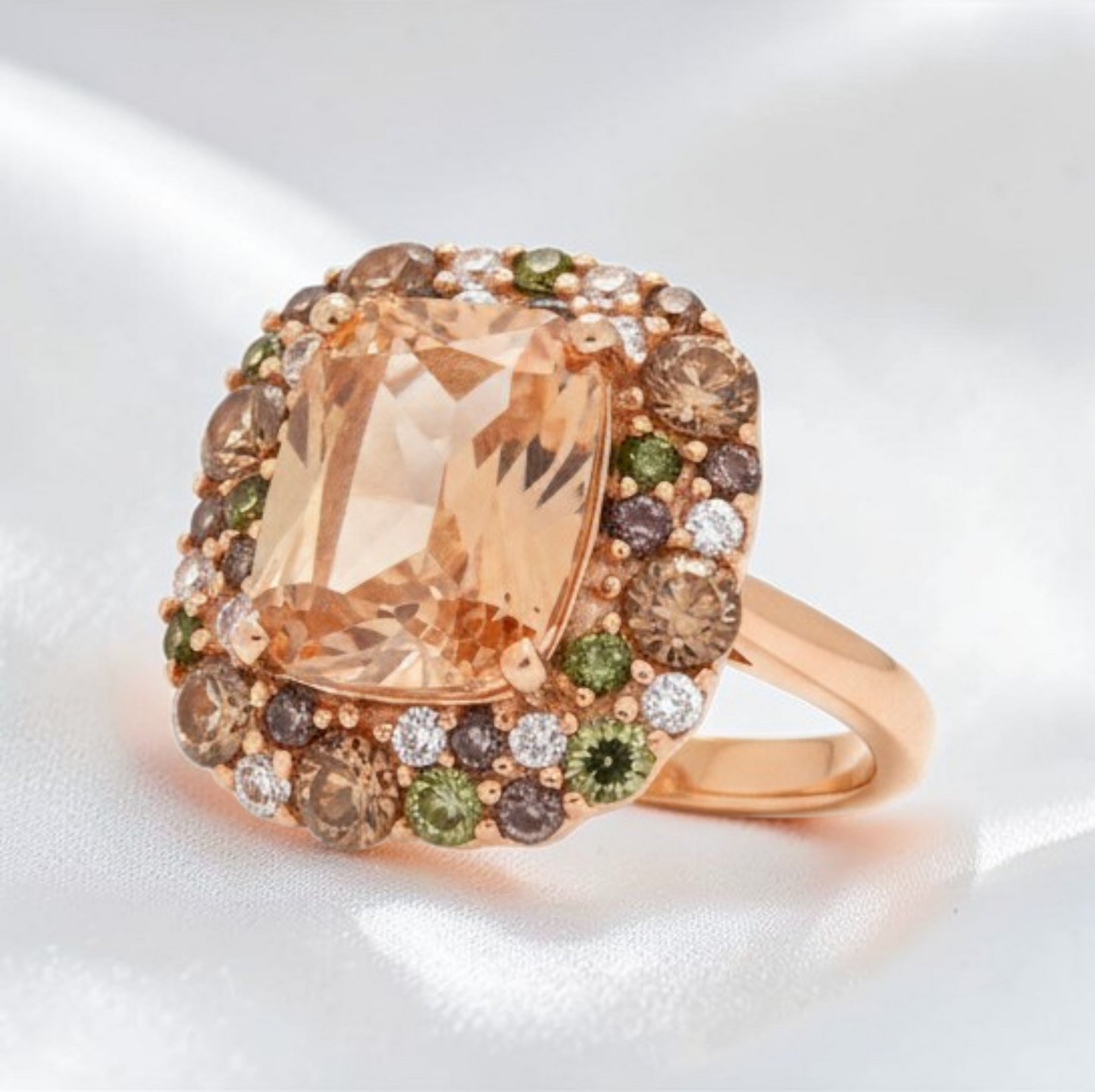 Brilliant Square Ring, in 925 Silver