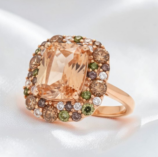 Anello Rettangolo Brillante, in Argento 925