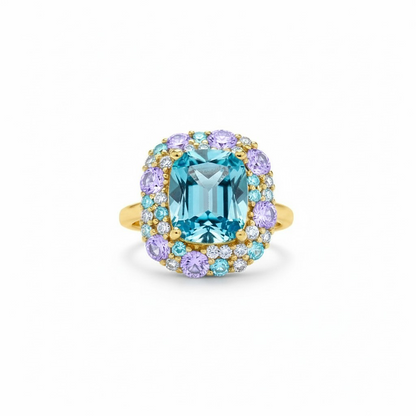 Brilliant Square Ring, in 925 Silver