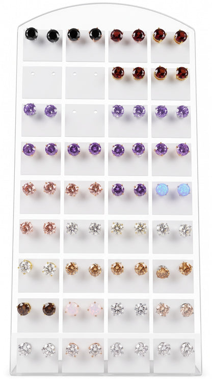 Point Light Earrings - in S925 Silver and WHITE Zirconia