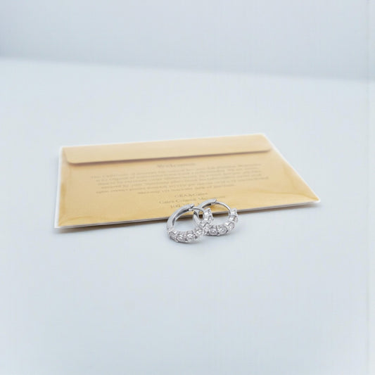 Orecchini Cerchio Tennis in Moissanite 3mm, Argento s925