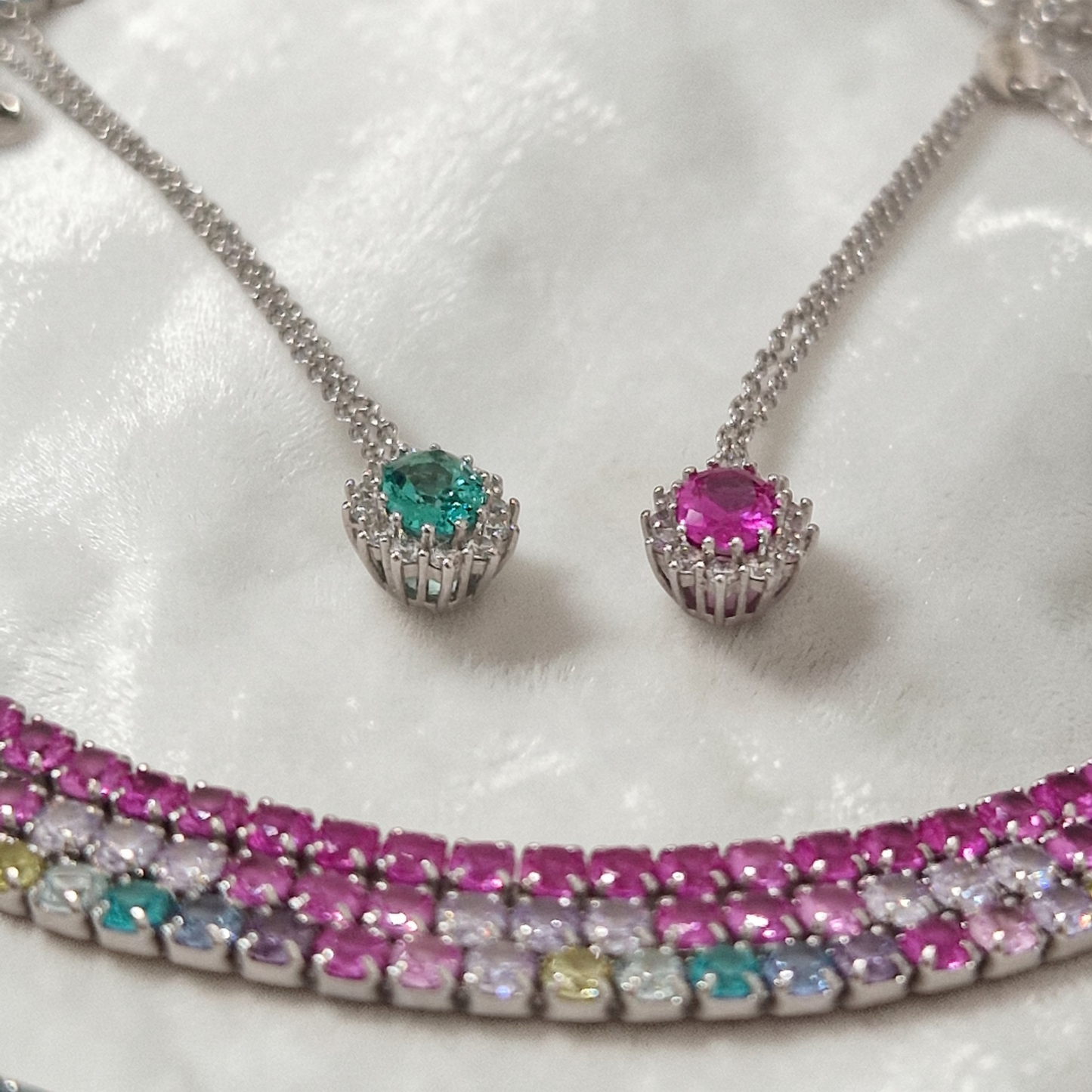 Collana con Ciondolo Kate Fucsia 5A, Argento s925 ESCLUSIVA