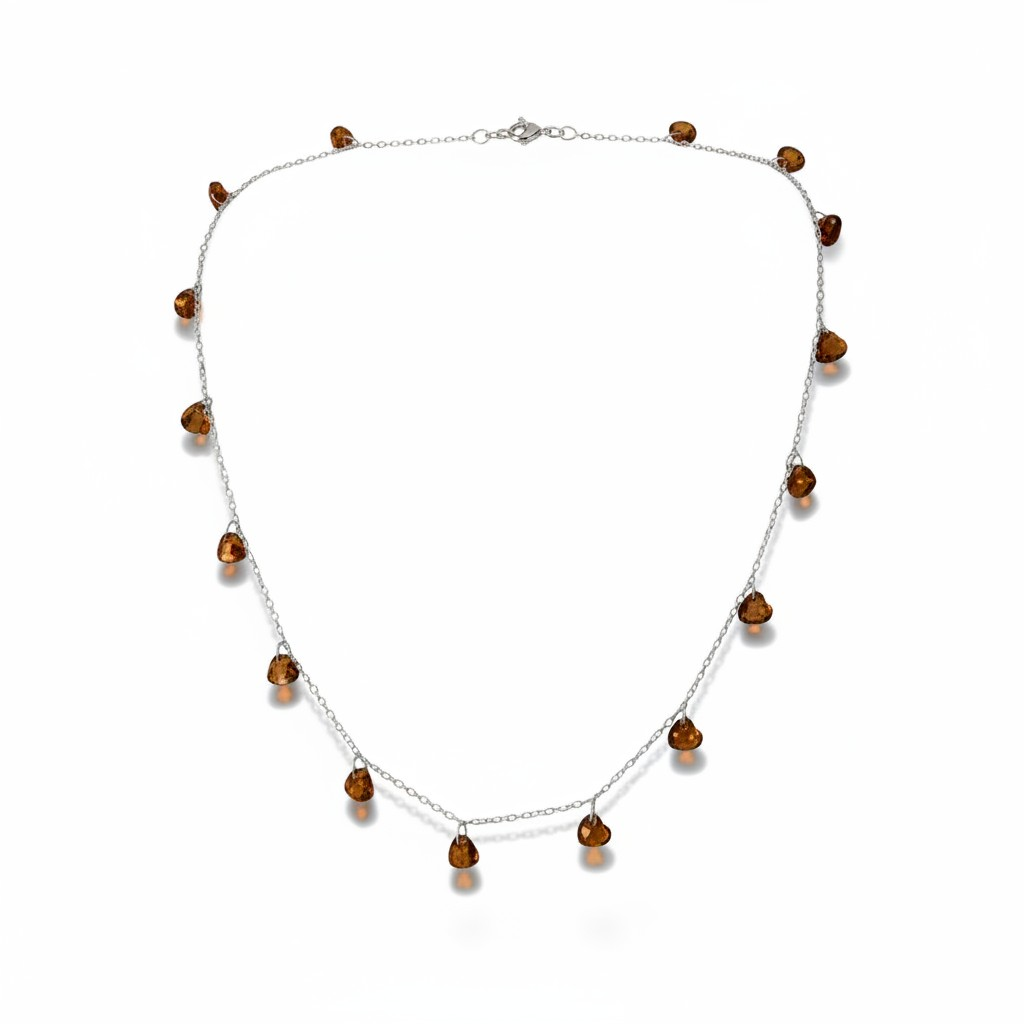 Multi-Pendant Zircon Heart Necklace, S925 Silver