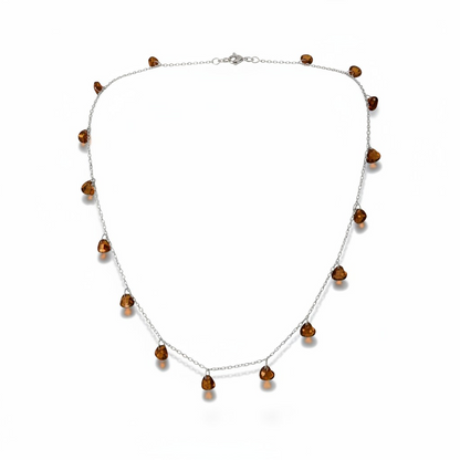 Multi-Pendant Zircon Heart Necklace, S925 Silver