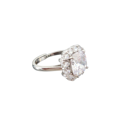 Square Pink Brilliance Ring, s925 Silver