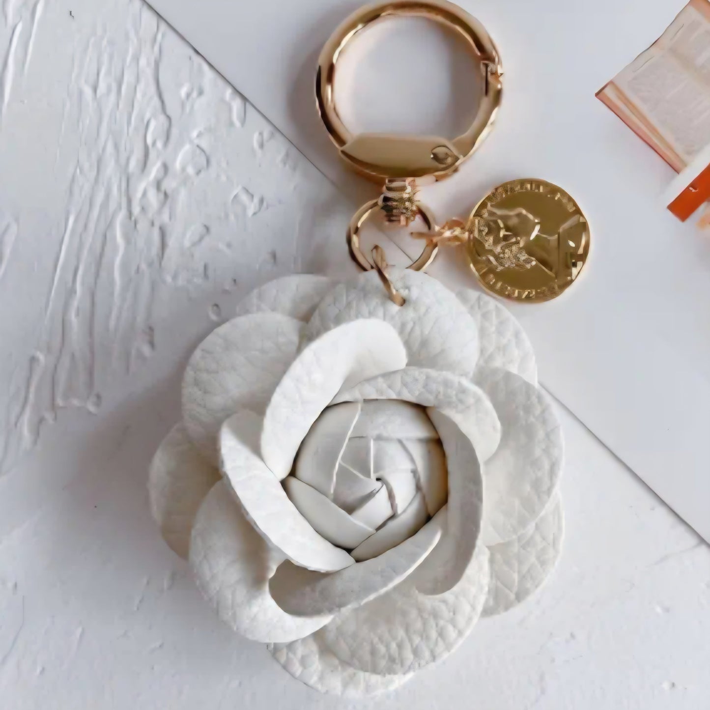 Portachiave_Accessorio Borse_ Fiore in Pelle