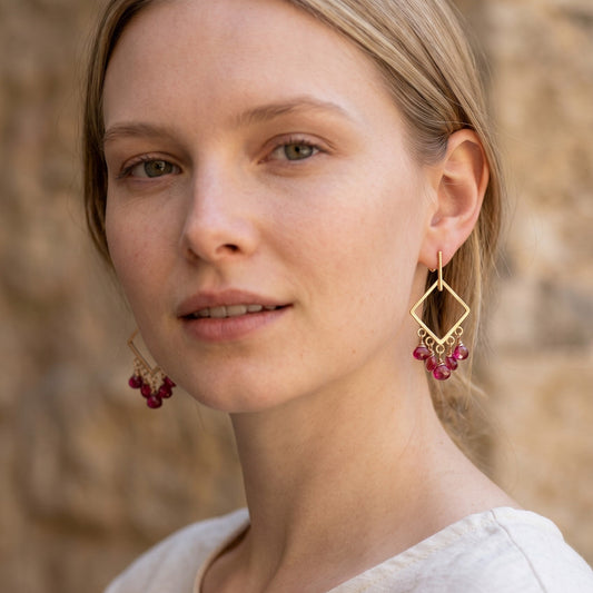 Silver and Rose Gold Drop Earrings