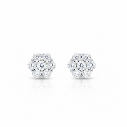 4-Petal Flower Ring, in S925 Silver and Zircons
