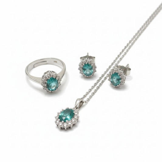 Collana con Ciondolo Kate Paraiba 5A, Argento s925 ESCLUSIVA