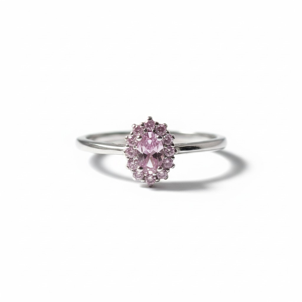Anelli Micro kate Rosa Rodolite, Argento S925