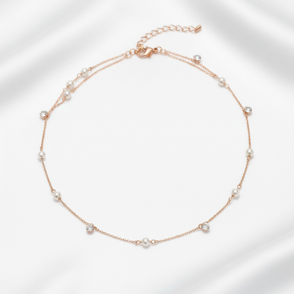 Zircon Heart Necklace, S925 Silver