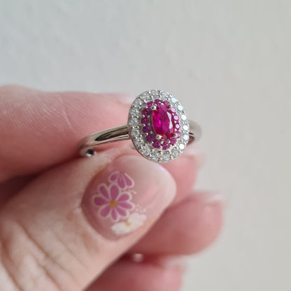 Anello Kare Reale, ruby e bianco