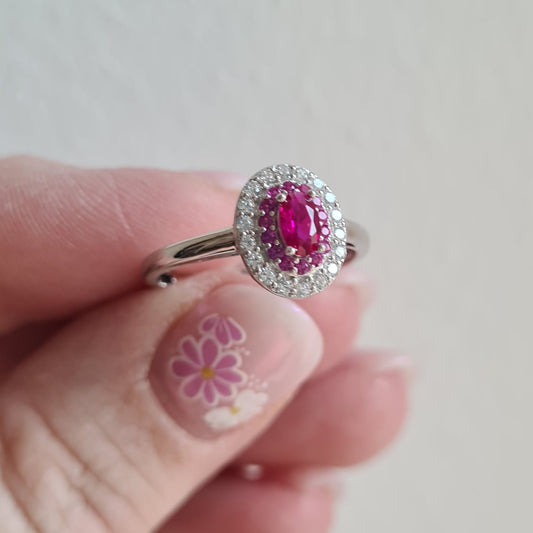 Anello Kare Reale, ruby e bianco
