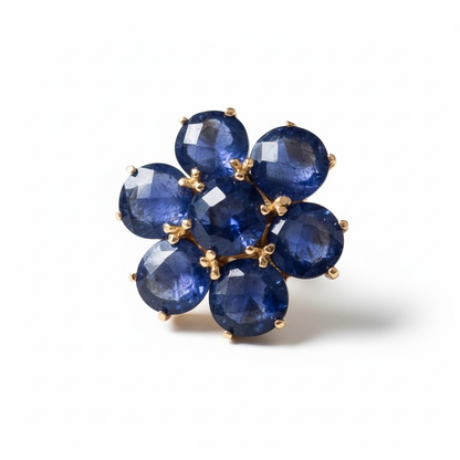 Anello Fiore in Pietre Preziose, Argento 925