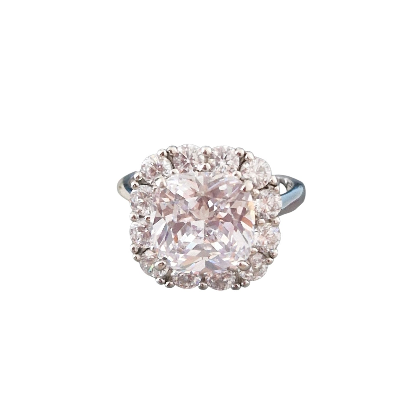 Square Pink Brilliance Ring, s925 Silver