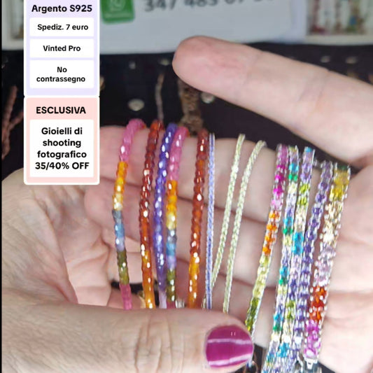 Bracciali in Zirconi 3mm, in Argento S925