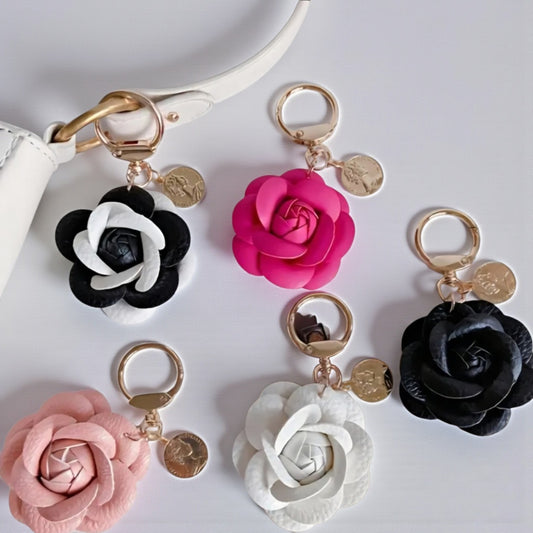 Portachiave_Accessorio Borse_ Fiore in Pelle