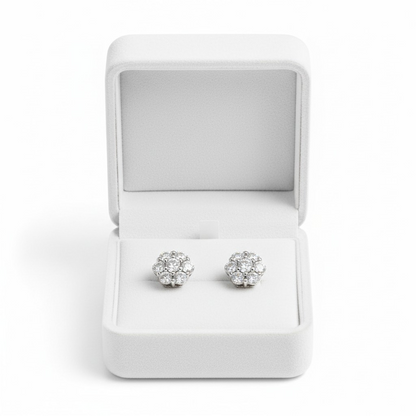 4-Petal Flower Ring, in S925 Silver and Zircons