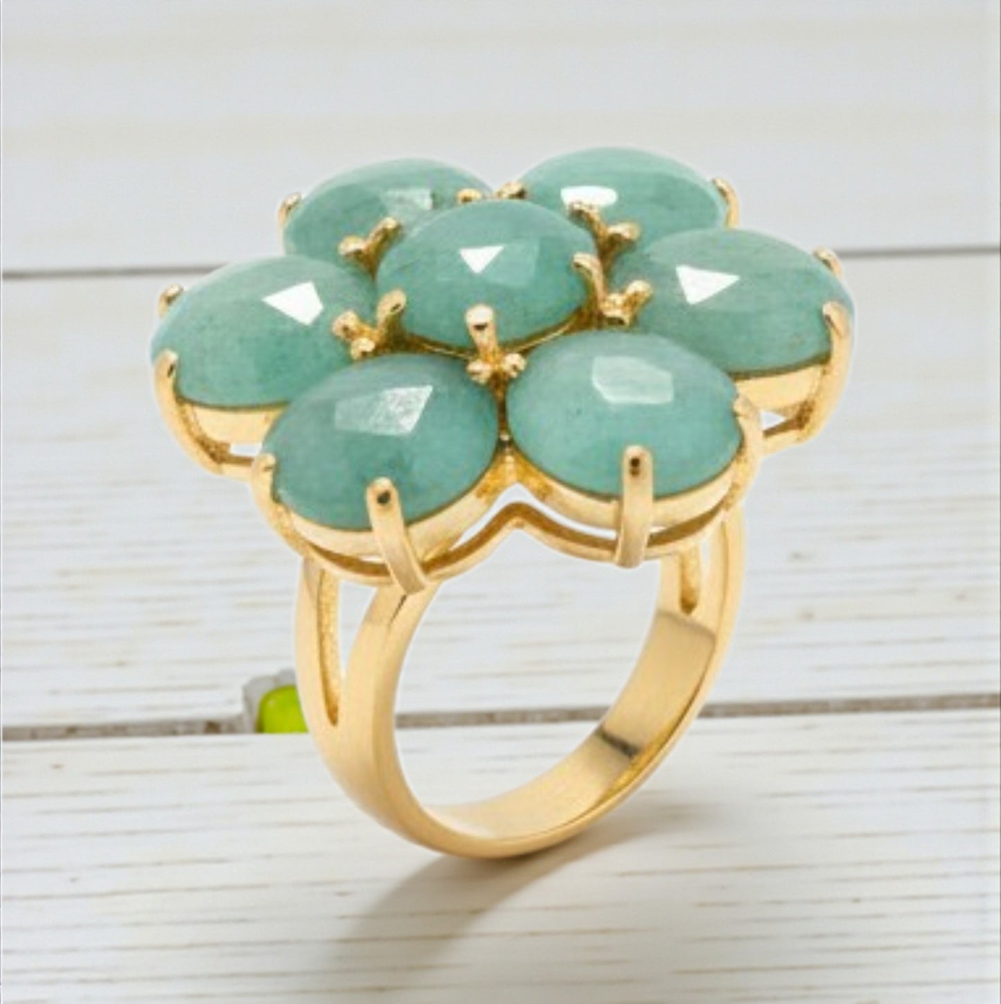 Anello Fiore in Pietre Preziose, Argento 925