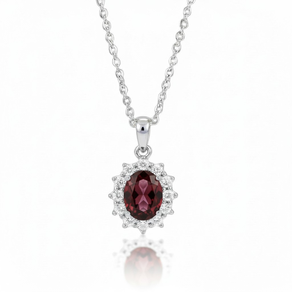 Collana Kate Brown o Vino Zirconia 5A, Argento s925 ESCLUSIVA