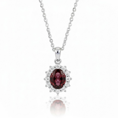 Collana Kate Brown o Vino Zirconia 5A, Argento s925 ESCLUSIVA
