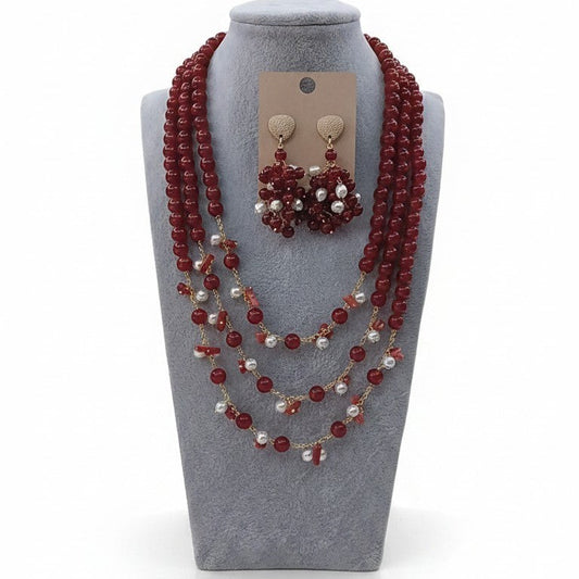 Long Necklace with Multicolor Sapphire Stones, S925 Silver and Gold