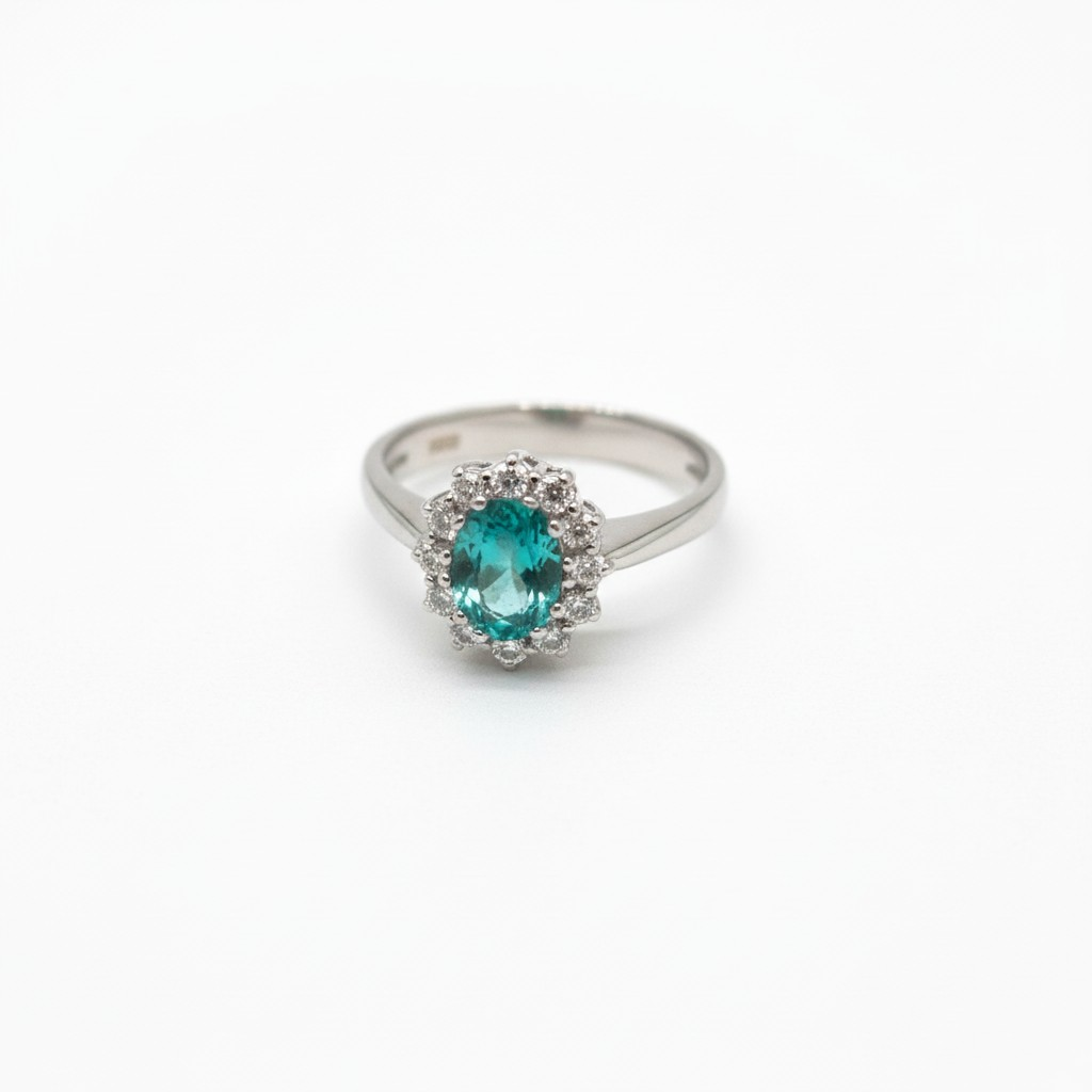 Anello Kate Paraiba, in ARGENTO S925 e zirconia 5A