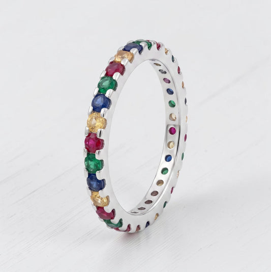 Anello Veretta Multicolor, ARGENTO S925