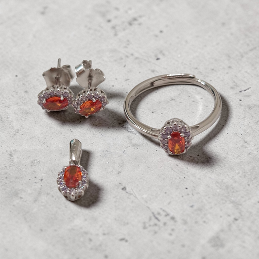 Orecchini Micro Kate Arancioni, Argento S925